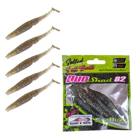 SEABUZZ Rubber Fish Fishing Lure Set 5 Pieces x 82 mm - Rubber Bait for Catfish and Zander & Pike - Trout & Perch Artificial Bait - Predator Fish Fishing Set - Freshwater and Saltwater Fishing