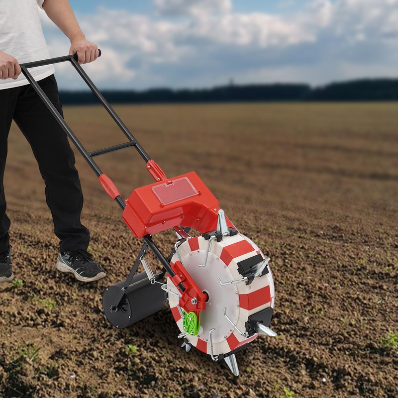 siohdagu Manual Garden Seeder, Garden Push Seeder Planter with 7