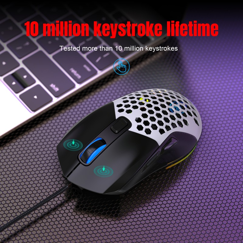 HXSJ X300 RGB Gaming Mouse Backlit Wired Ergonomic 6 Button