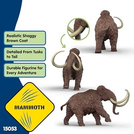 Schleich Dinosaurs - Wooly Mammoth Figurine - Realistic Ice Age Animal Toys - Educational Fun Figures for Boys and Girls - Kids Ages 4+ | 15053