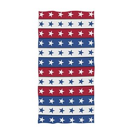 Naanle Stylish Independence Day USA 4th of July Stars Stripes Soft Large Hand Towels for Bathroom, Hotel, Gym and Spa (16" x 30",Blue Red)