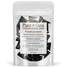 Frankincense Charcoal Incense Cones 1" TOPFLOW - 50 Pack - Natural Scented Cones Handmade Hand Dipped