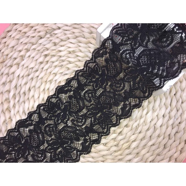 8CM Width Europe Belt Pattern Elastic Nylon Lace Trim,Curtain Tablecloth