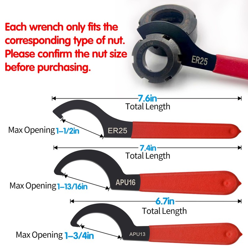 Mdvora 6pcs Coilover Spanner Wrench Set, C-Shape Shock Spanner Hook