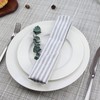 INFEI Plain Striped Cotton Linen Blended Dinner Cloth Napkins -