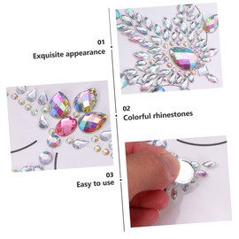 FRCOLOR 4sets Festival Rhinestone Body Chest Stickers for Party Decoration Glamorous Body Jewelry for Dressing up and Special Occasions