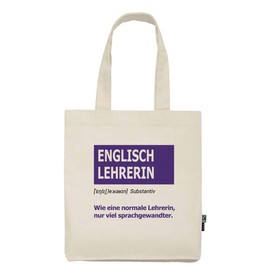 clothinx Bag as a gift for teachers, organic and fair certified raw material, many compartments to choose from, great gift idea for farewell, legal clerkship or birthday, English Teacher