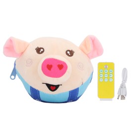 Jumping Plush Toy Remote Control Ball Baby Talking Learning Toy Interactive Bouncing Toy for Kids Blue Pig