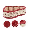 SHOWERORO Valentine's Day Heart Basket Handmade Woven Storage Basket Imitation