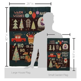 Breeze Decor Christmas Gathering Burlap Garden House Flag-Kit Winter Santa Marry Xmas Present Reindeer Season Wintertime Snow Decoration Banner Small Yard Gift Double-Sided, Made in USA