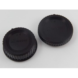 vhbw Lens Cap Set Compatible with Nikon Lenses with an F Bayonet Camera - Rear and Housing Cap Black