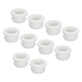 QUARKZMAN Pack of 10 Rubber Seals, Round Rubber Plugs, Cable Grommet, Rubber Washers Diameter 19 mm, ID 15 mm, Cable Grommet, Eyelets Set for Cable Protection, White