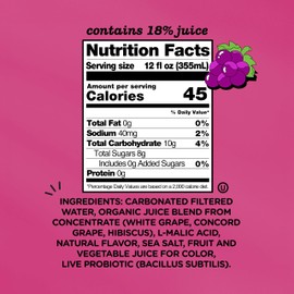 Culture Pop Soda, Grape, Probiotic Low Sugar Soda, Sparkling Juice Alternative, Non-GMO, Kosher, Gluten-Free, No Stevia (12pk)