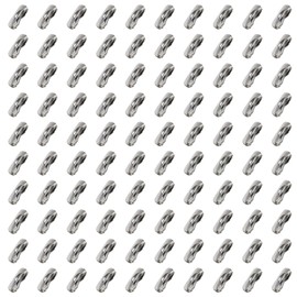 Shapenty Stainless Steel Bead Ball Chain Connector Clasps Replacement Connector for Keychain Pendant Jewelry Accessories Tag Pull Chain Repairing Art Craft, 100PCS (2.4mm)