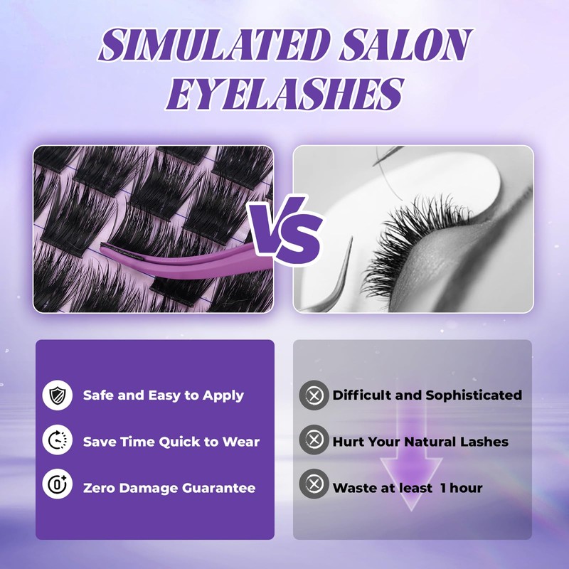 B&Q Wispy Lash Clusters Kit with Spikes Anime Manga Lashes