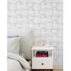 MelunMer Grey Leaf Peel and Stick Wallpaper Boho Gray Contact