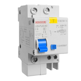 Aopin 1 Poles 6A 230V Miniature Circuit Breaker Low-Voltage DZ47-63 DIN Rail Mount, Residual Current Circuit Breaker Leakage Overload Short Circuit Protection Air Switch 1 Pcs