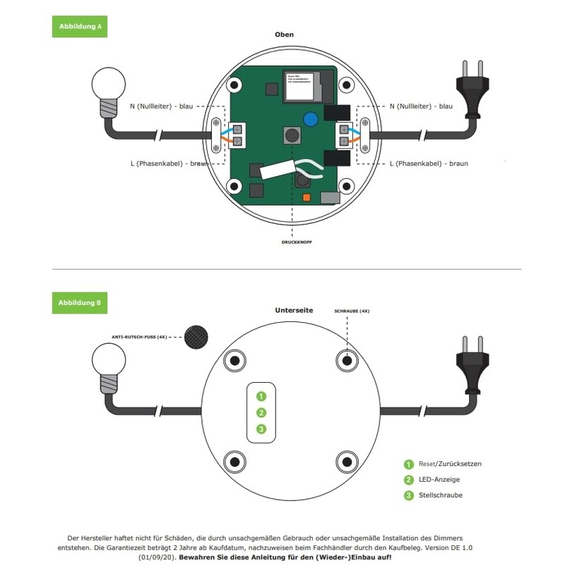 LED Dimmer Wifi 100 W 230 V Foot Dimmer Cord