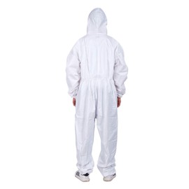 Cleaing Pack of 3 Disposable Hazmat Suits Medium, Paint Suit, Coveralls with Hood and Elastic Wrists