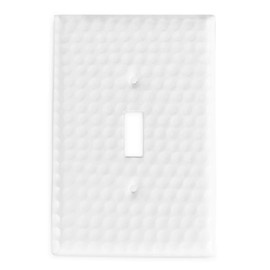 Monarch Abode 19007 Hand Hammered Decorative Wall Plate Switch Plate Outlet Cover , 1 Gang, Classic White