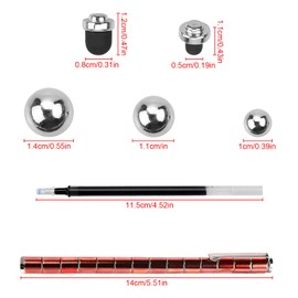 Rumyve Multifunctional Magnetic Retractable Ballpoint Pens - Stress Relief Metal Ballpoint Pen for Writing and Touchscreen(Red)