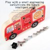 Montessori Wooden Screw Board, Motor Skills Toy, Fire Brigade Toy,
