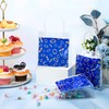Marspark 24 Pcs Blue and Golden Ring Favor Bags with