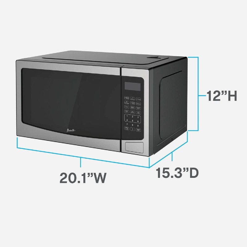 Avanti 1.1CF 1000W Black with Stainless Steel Front Microwave -