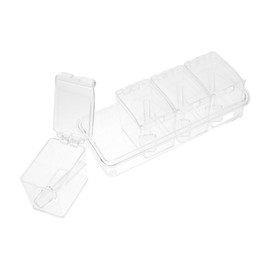 ULTECHNOVO 1 Set Clear Seasoning Box with Precision Spoons Compartment Spice Storage Container for Salt Sugar Cinnamon More for Home Travel Picnics