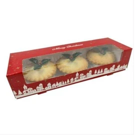 12 x Mince Pie Box Christmas Double Stack Boxes Hold 3 or 6 Cakes (Pack of 12)