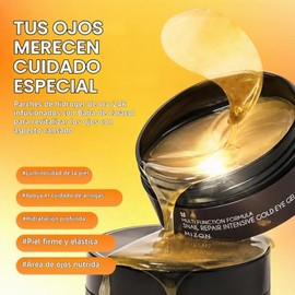 MIZON Parches para debajo de los ojos para ojos hinchados y ojeras, oro de 24K y mucina de caracol, 60 piezas – Fórmula de colágeno y péptidos antiarr