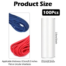 Bremorou 100 Pcs Clear Heat Shrink Tubing For Shoe Laces Shoelace Ends Tips Rope Head Sealing Heat Shrink Tubing Aglets For Sneaker Shoe Shortening Repair Aglet Tip For Drawstring Ends Tips