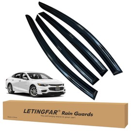 LETINGFAR Window Visors Rain Guards for Chevy Malibu 2016 2017 2018 2019 2020 2021 2022 2023 2024 Accessories, Wind Deflectors Vent Shades for Chevy Malibu