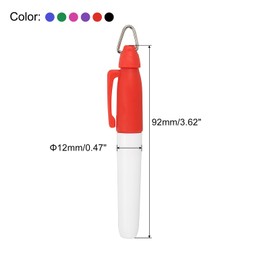 PATIKIL Mini Permanent Markers, 6 Pack Golf Ball Marker Pens with Keychain Clip for Office Meeting Outdoor Activities, 6 Color