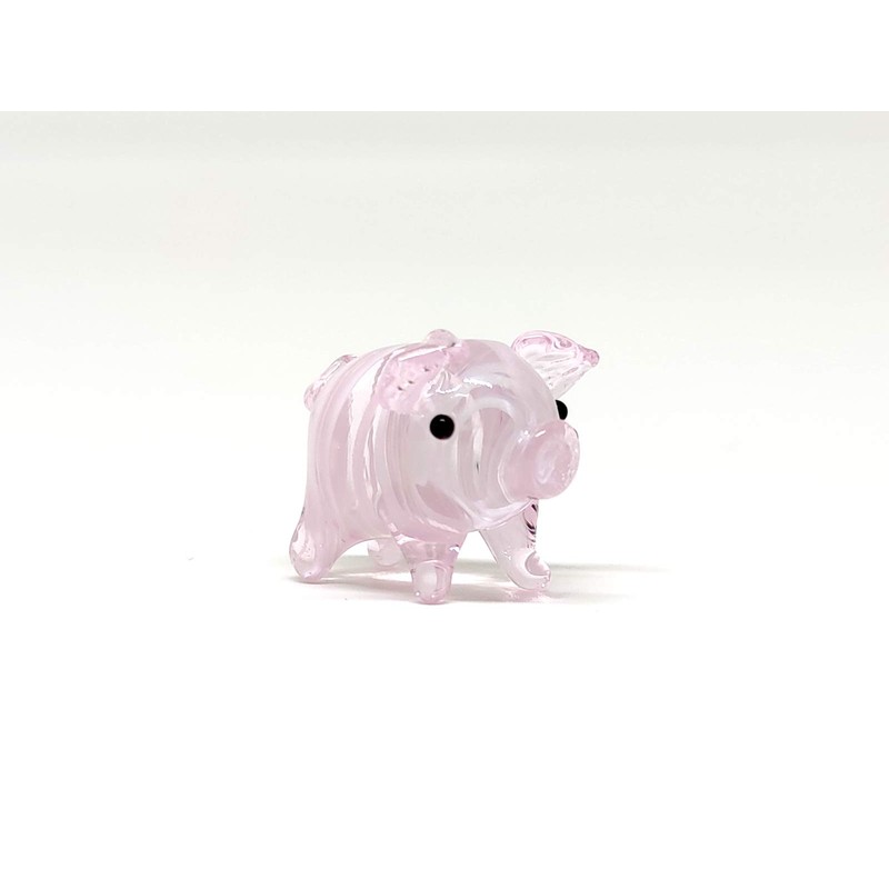 Sansukjai Rare Pig Micro Tiny Figurines Hand Blown Glass Art