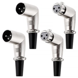 KUOQIY 2 Paar 3-Poliger 90-Grad XLR-Anschluss, XLR-Kabelanschluss Männlich und Weiblich, Mikrofon-Audiobuchse, für DMX-Signalkabel oder Audio-Mixer-Mikrofonanschluss