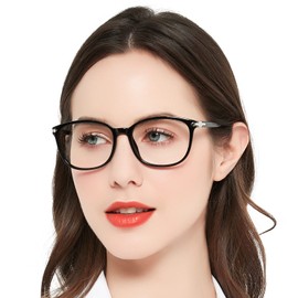 MARE AZZURO Blue Light Blocking Reading Glasses Women Trendy Square Computer Readers 1.0 1.25 1.5 1.75 2.0 2.25 2.5 2.75 3.0 3.5 4.0 5.0 6.0 (Black, 2.75)