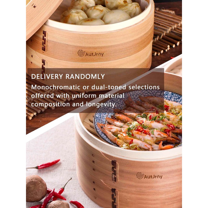 AutJrny Cedar Steamer Basket 10 Inch | Extra-Deep 2 Tier