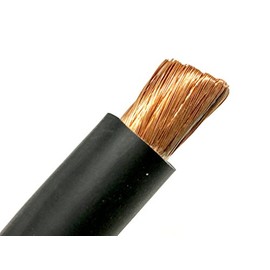 2 AWG HEAVY DUTY Extra Flexible Welding Lead Car Audio Battery Cable 600 VOLT - Made in the USA (20 FT, Black)