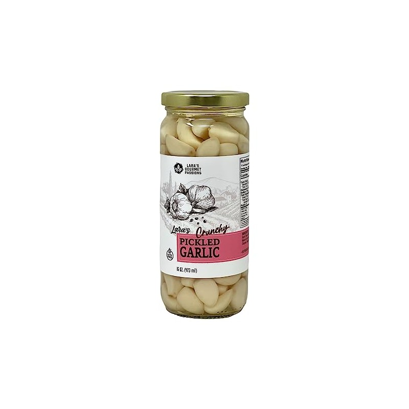 Lara's Crunchy Pickled Garlic - (4 Pack, 16 oz each)