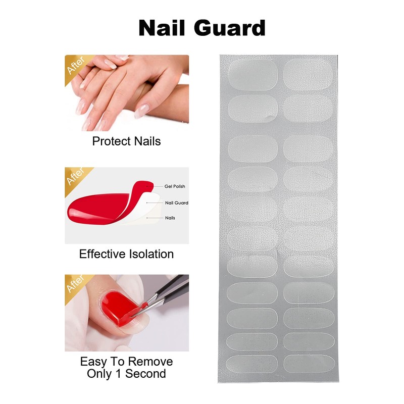 Nail Guard, Manicure Nail Art Stickers Self Adhesive Nail Tips