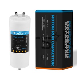 [2025 Upgraded] BlueStars 120 uF MFD 250 VAC Volts CBB60 50/60Hz Run Capacitor with Screw - Fit AC Motor Run Condenser Straight Cool Heat Pump Pool Pump or Air Conditioner, Lifetime Up to 30.000 Hours