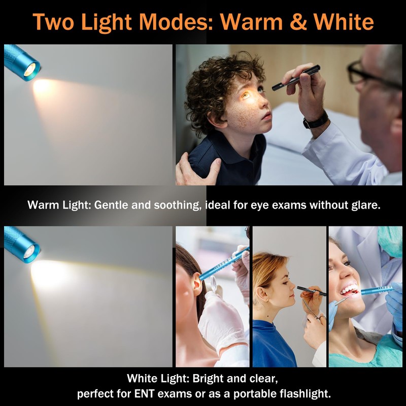 RISEMART 2 Pack Pen Light for Nurse, Medical Penlight with