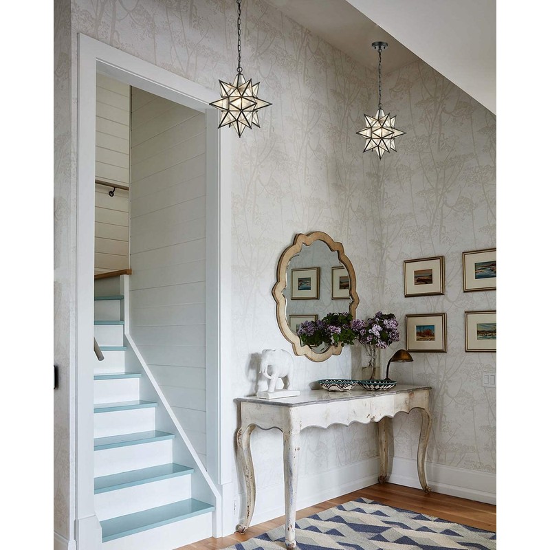 DIRYZON EUL Moravian Star Pendant Light 16 inch Seeded Glass