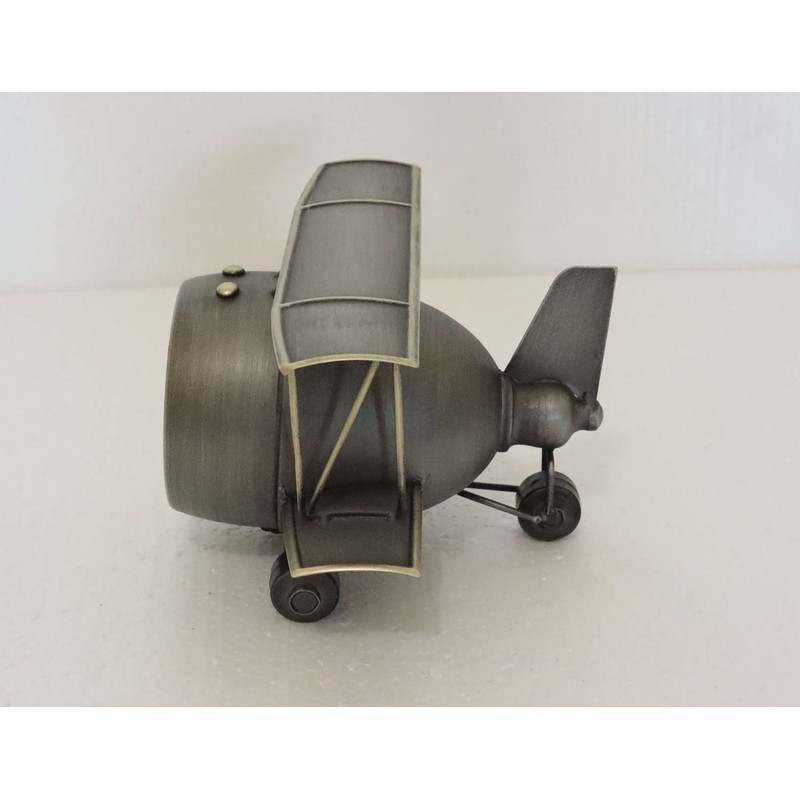 TenFuju Airplane Metal Tabletop Clock Industrial Home Decor Accents for