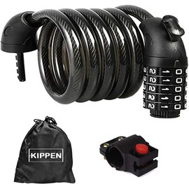 Kippen 2012X - Cavo Antifurto per Bici con Combinazione a 5 cifre. Lunghezza: 180 cm.