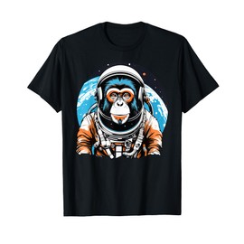 Space Chimp in Astronaut Suit & Helmet - Monkey Lovers T-Shirt