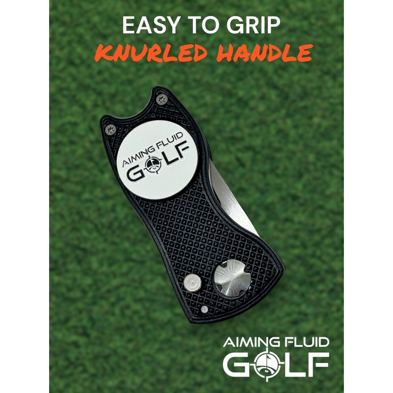 Herramienta plegable de metal con marcador de pelota de golf