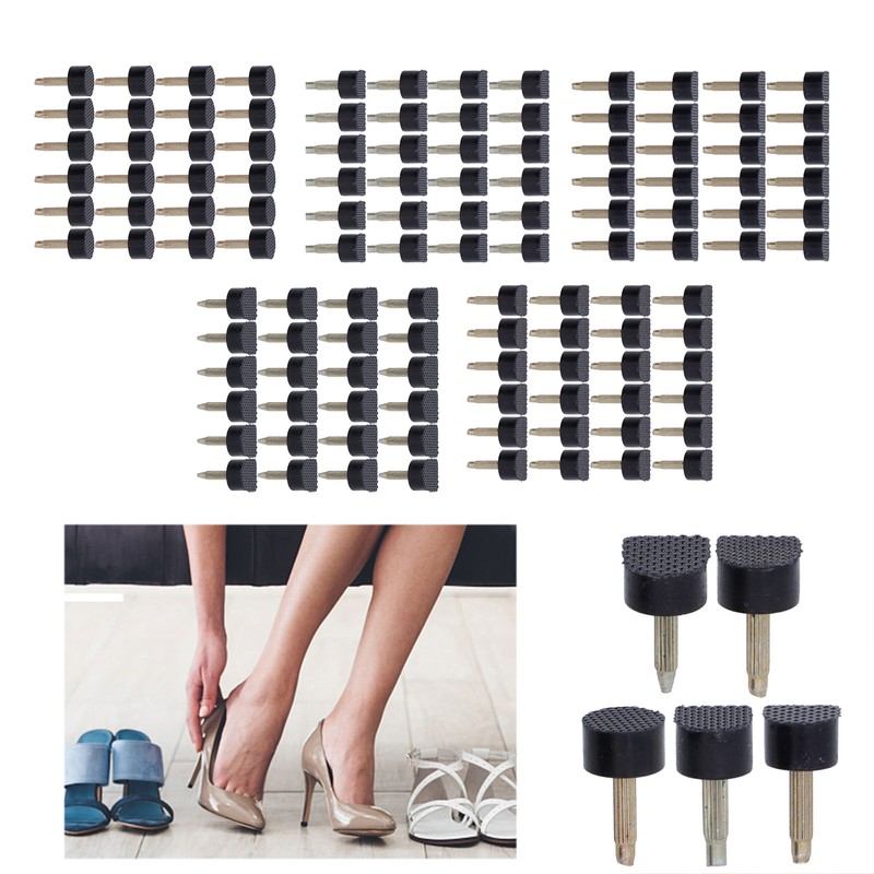 120Pcs High Heel Tip Caps TPU Polyurethane Iron Shoes Repairing