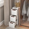 POWERSTONE 3-Drawer Plastic Rolling Storage Cabinet, Narrow Organizer Cart with